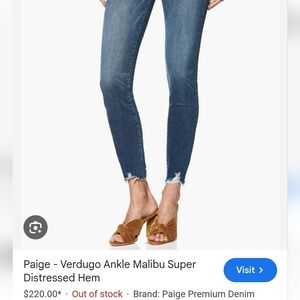 PAIGE Women's Verdugo Ankle Jeans with Distressed Hem